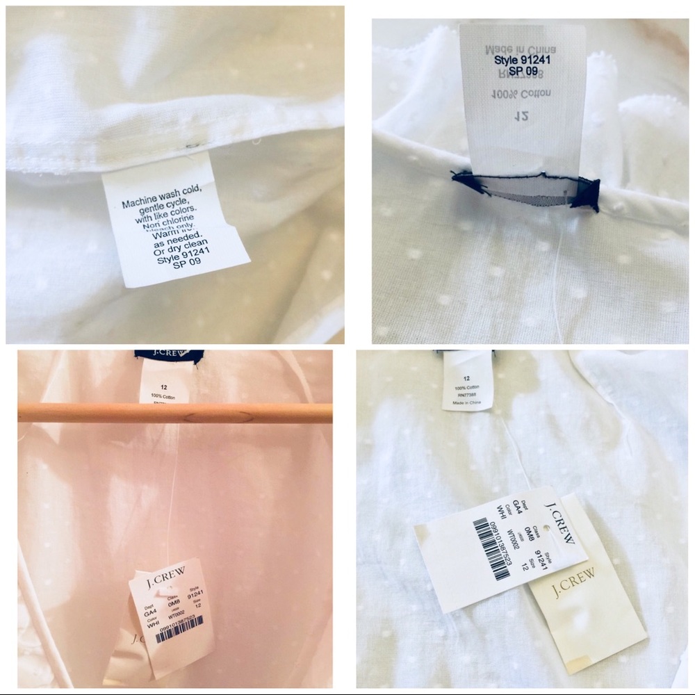 J Crew Fontana Swiss-Dot Wrap drees white Sz 12 - Picture 3 of 8